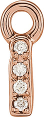 14K Rose Petite Pavé™ .01 CTW Natural Diamond Initial I Dangle