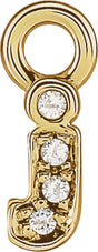 14K Yellow Petite Pavé™ .01 CTW Natural Diamond Initial J Dangle