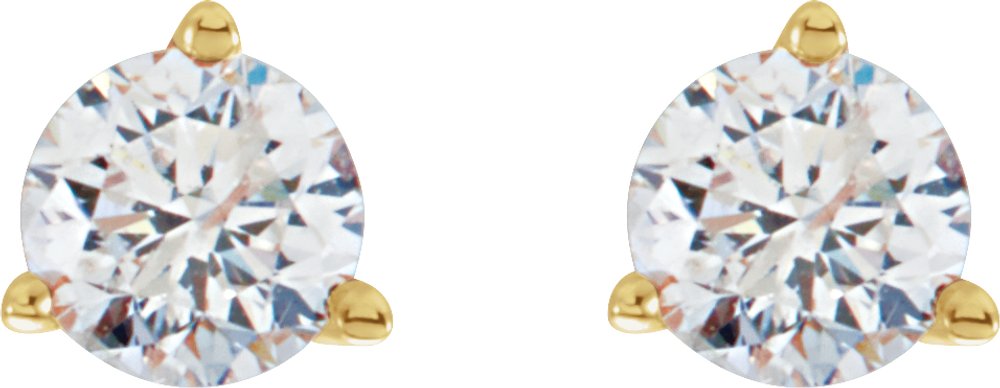 14K Yellow Gold 3/4 CTW Natural Diamond Stud Earrings