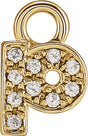 14K Yellow Petite Pavé™ .025 CTW Natural Diamond Initial P Dangle