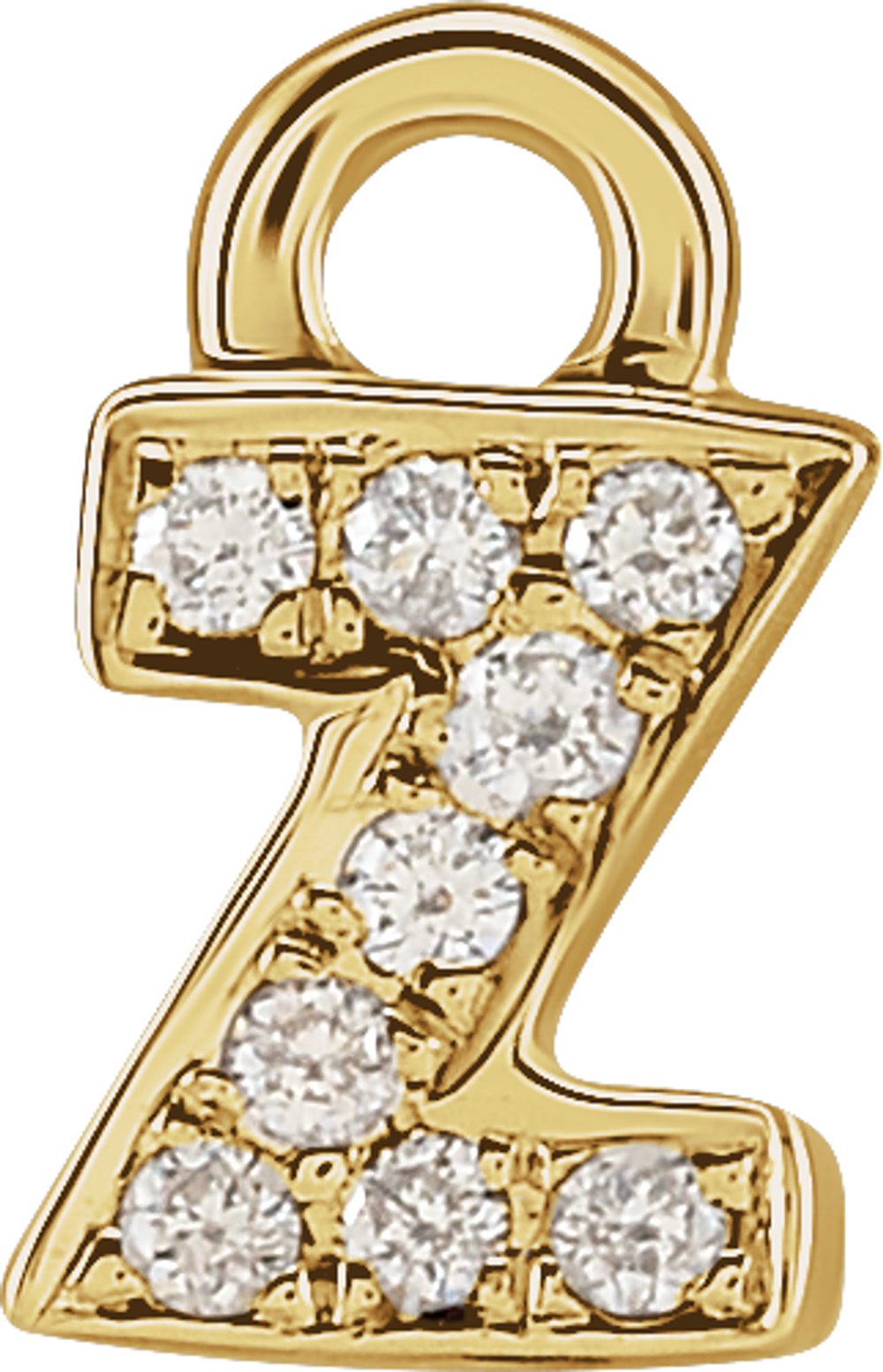 14K Yellow Petite Pavé™ .02 CTW Natural Diamond Initial Z Dangle