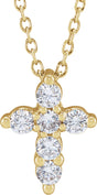 14K Yellow Gold 1/4 CTW Lab-Grown Diamond Cross 18" Necklace