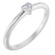 14K White Gold 1/10 CT Natural Diamond Stackable Ring