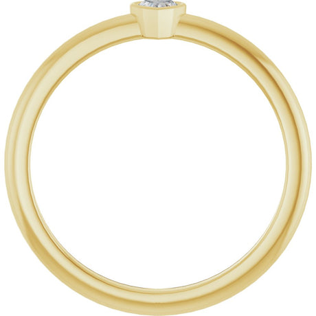 14K Yellow Gold 1/10 CT Natural Diamond Stackable Ring