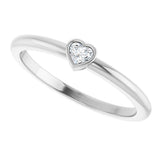 14K White Gold 1/10 CT Natural Diamond Stackable Ring