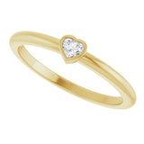 14K Yellow 1/10 CT Natural Diamond Stackable Ring