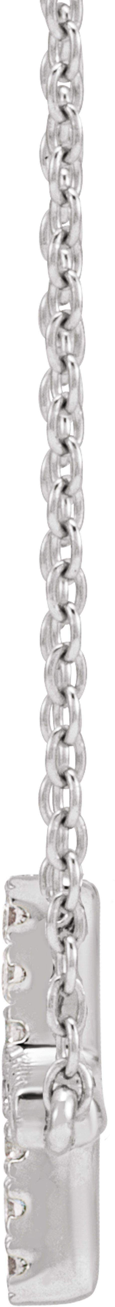 Sterling Silver 1/6 CTW Lab-Grown Diamond Sideways Cross 16-18" Necklace
