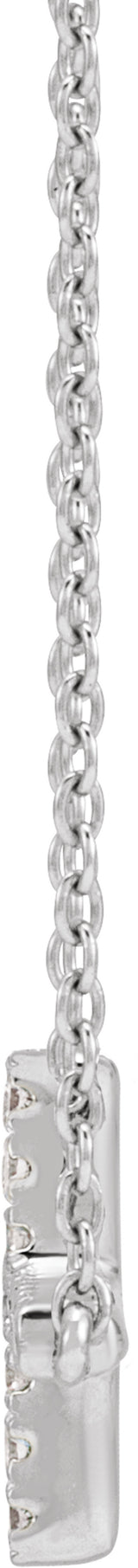 Sterling Silver 1/6 CTW Lab-Grown Diamond Sideways Cross 16-18" Necklace
