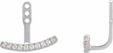 14K White 1/5 CTW Lab-Grown Diamond Curved Bar Earring Jackets