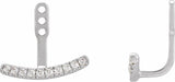 14K White Gold 1/5 CTW Lab-Grown Diamond Curved Bar Earring Jackets
