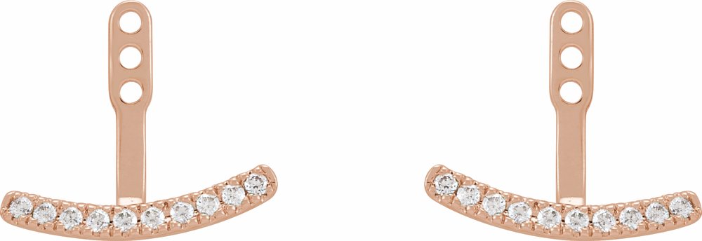 14K Rose 1/5 CTW Lab-Grown Diamond Curved Bar Earring Jackets