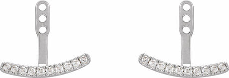 14K White 1/5 CTW Lab-Grown Diamond Curved Bar Earring Jackets