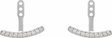 14K White Gold 1/5 CTW Lab-Grown Diamond Curved Bar Earring Jackets