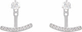 14K White 1/5 CTW Lab-Grown Diamond Curved Bar Earring Jackets