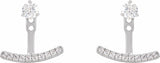 14K White Gold 1/5 CTW Lab-Grown Diamond Curved Bar Earring Jackets