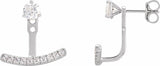 14K White 1/5 CTW Lab-Grown Diamond Curved Bar Earring Jackets