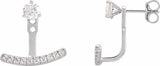 14K White Gold 1/5 CTW Lab-Grown Diamond Curved Bar Earring Jackets
