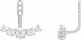 14K White 1 CTW Lab-Grown Diamond Curved Bar Earring Jackets