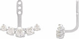 14K White Gold 1 CTW Lab-Grown Diamond Curved Bar Earring Jackets