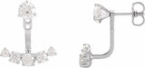 14K White Gold 1 CTW Lab-Grown Diamond Curved Bar Earring Jackets