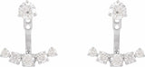 14K White 1 CTW Lab-Grown Diamond Curved Bar Earring Jackets