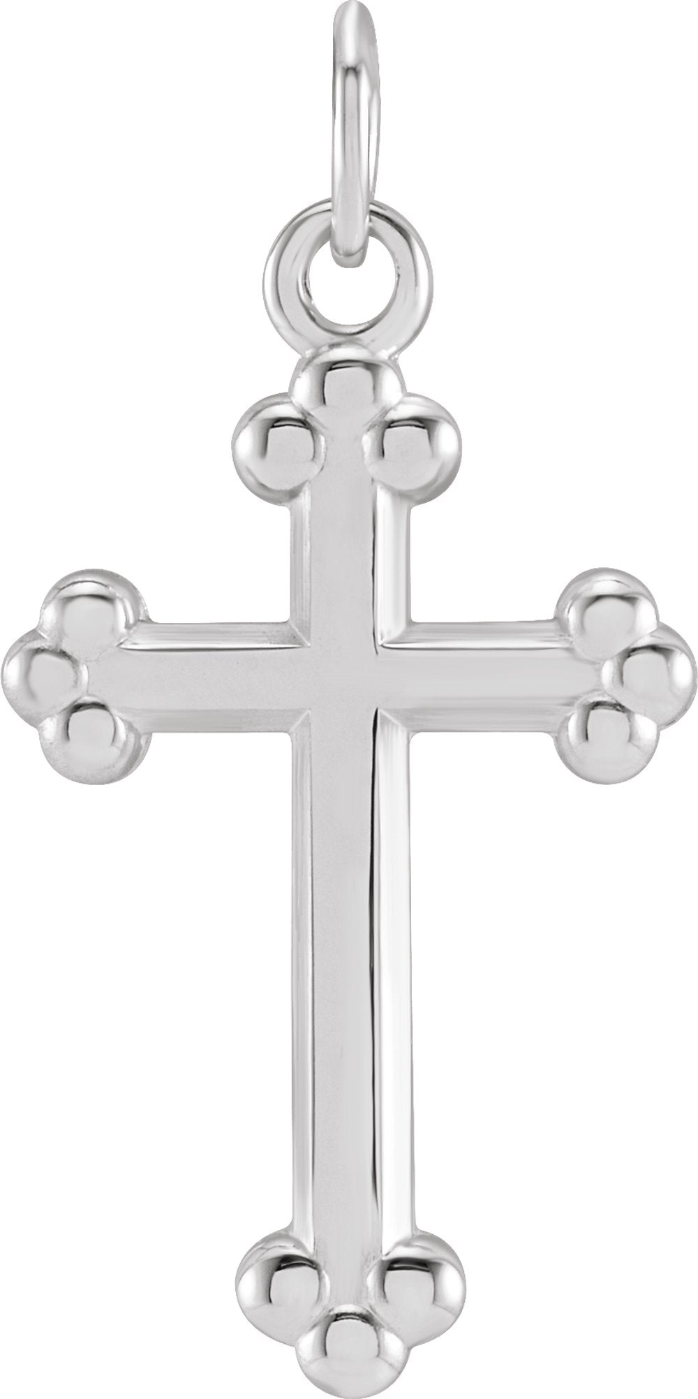 14K White Cross Pendant