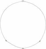 14K White 1/5 CTW Lab-Grown Diamond 3-Station 18" Necklace