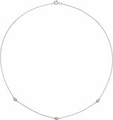 14K White Gold 1/5 CTW Lab-Grown Diamond 3-Station 18" Necklace