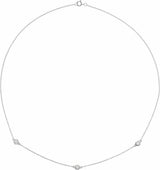 14K White Gold 1/3 CTW Lab-Grown Diamond 3-Station 18" Necklace