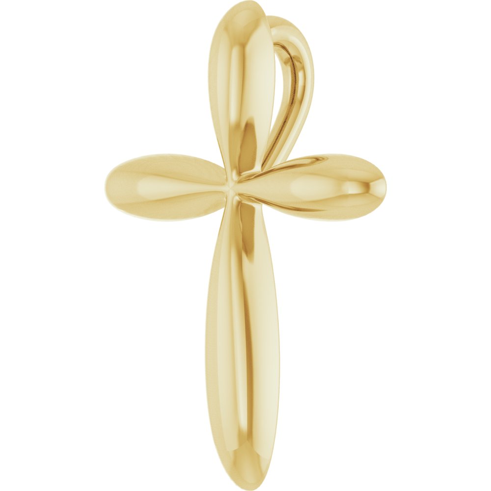 14K Yellow Gold 17x13 mm Cross Pendant