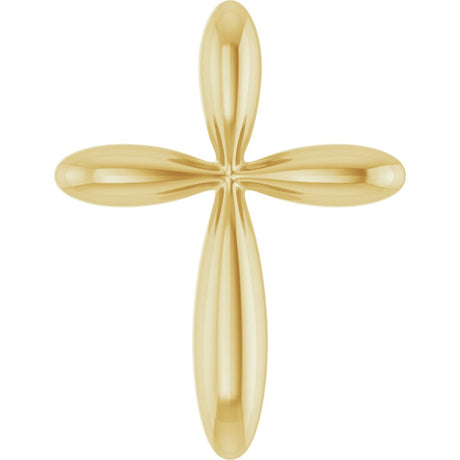 14K Yellow Gold 17x13 mm Cross Pendant