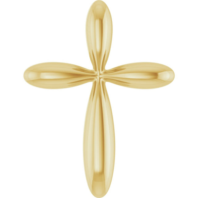 14K Yellow Gold 17x13 mm Cross Pendant