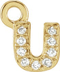 14K Yellow Petite Pavé™ .02 CTW Natural Diamond Initial U Dangle