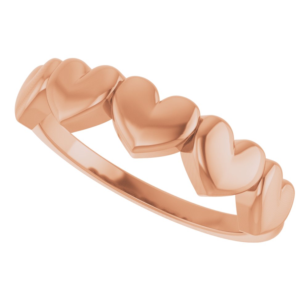 14K Rose Heart Ring