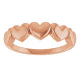 14K Rose Heart Ring