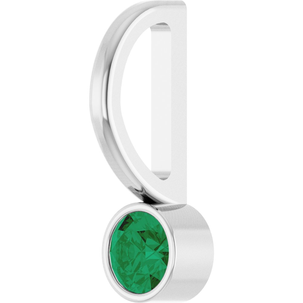 Sterling Silver Natural Emerald Charm/Pendant