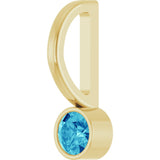 14K Yellow Gold Natural Blue Zircon Charm/Pendant