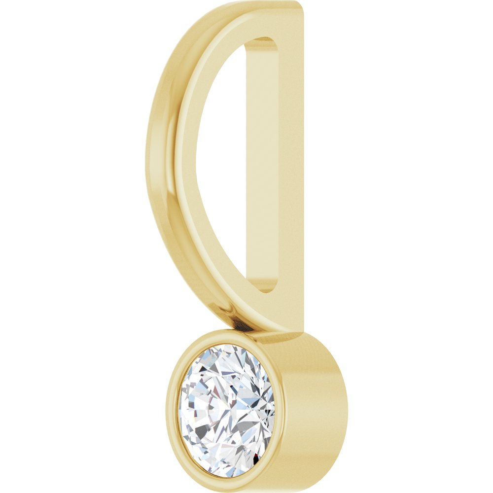 14K Yellow Gold 1/10 CT Natural Diamond Charm/Pendant