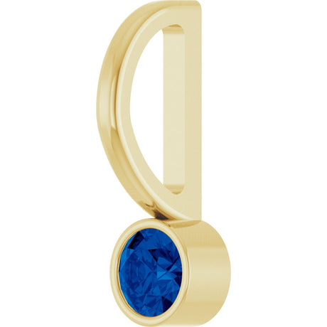 14K Yellow Gold Natural Blue Sapphire Charm/Pendant