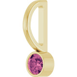 14K Yellow Gold Natural Pink Tourmaline Charm/Pendant
