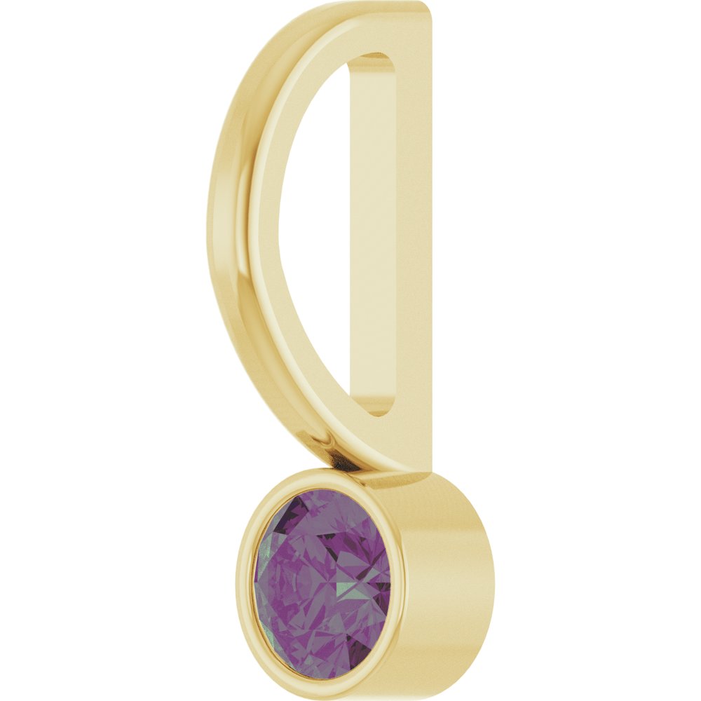 14K Yellow Gold Lab-Grown Alexandrite Charm/Pendant