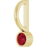 14K Yellow Gold Natural Ruby Charm/Pendant