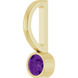 14K Yellow Gold Natural Amethyst Charm/Pendant