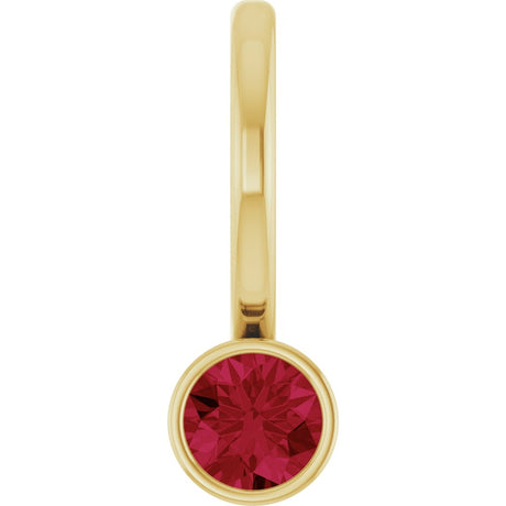 14K Yellow Gold Lab-Grown Ruby Charm/Pendant