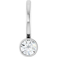 14K White 1/10 CT Natural Diamond Charm/Pendant