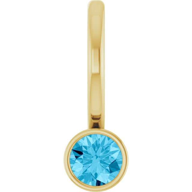14K Yellow Gold Natural Aquamarine Charm/Pendant