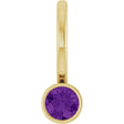 14K Yellow Gold Natural Amethyst Charm/Pendant