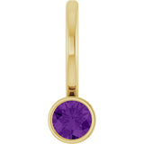 14K Yellow Gold Natural Amethyst Charm/Pendant