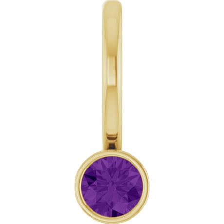 14K Yellow Gold Natural Amethyst Charm/Pendant