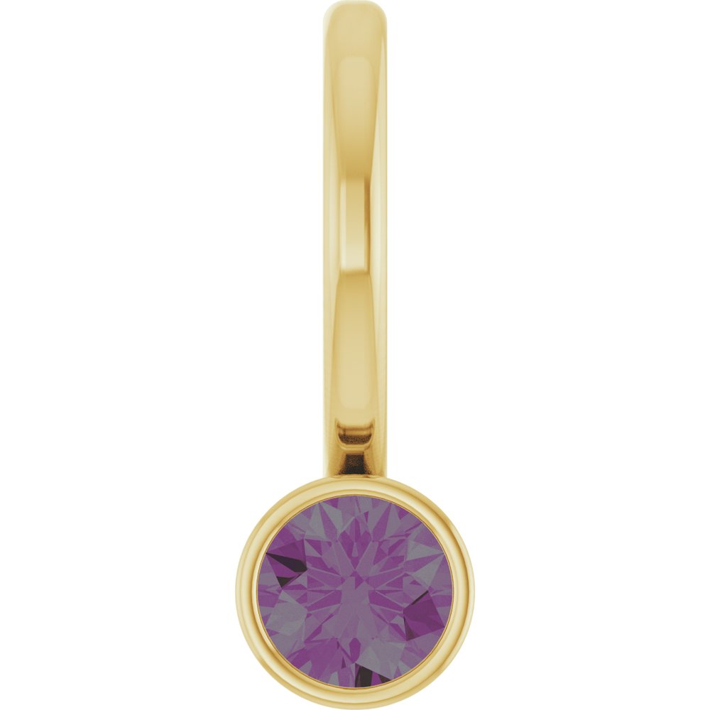 14K Yellow Gold Lab-Grown Alexandrite Charm/Pendant